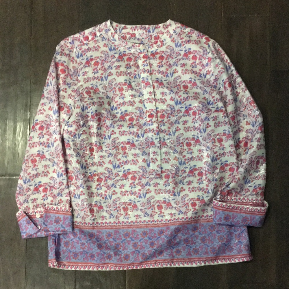 J. Crew Tunic In Iris Block Print - image 2